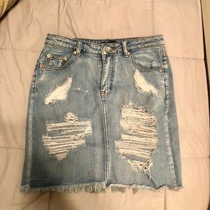 Distressed Forever 21 mid length skirt